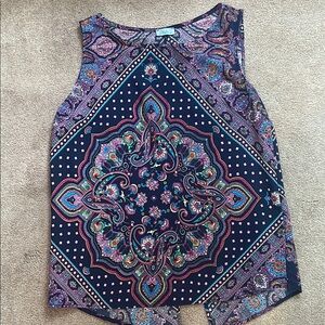 Paisley Sleeveless Top - Multicolor